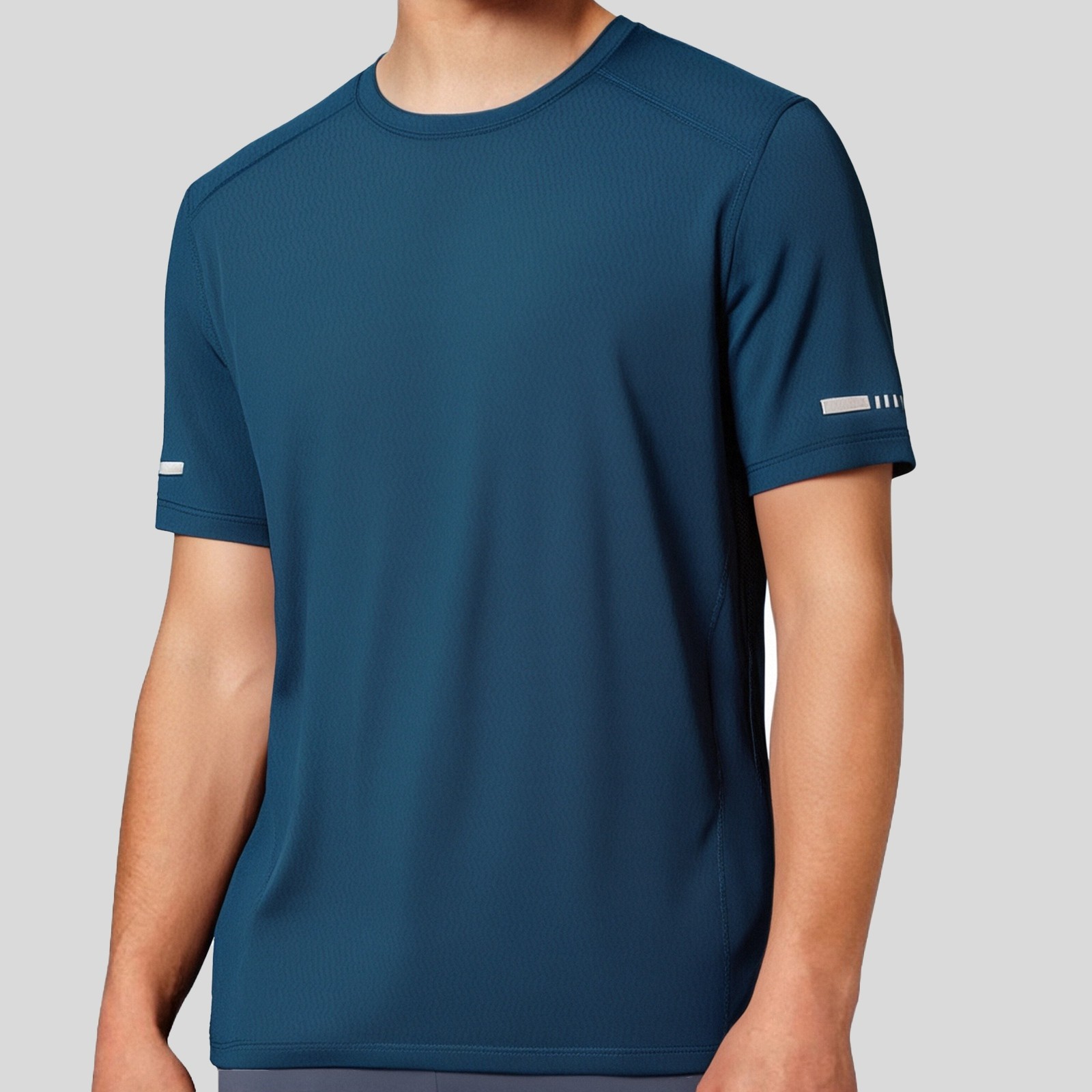 thumbnail image 4 of Camiseta de manga corta de seda helada para hombre: camiseta informal elástica, transpirable y de secado rápido para el verano, cómoda para practicar deporte y relajarse, 4 of 4